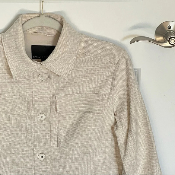 Banana Republic Canvas Shirt Jacket shacket cream 29819 - Picture 5 of 16
